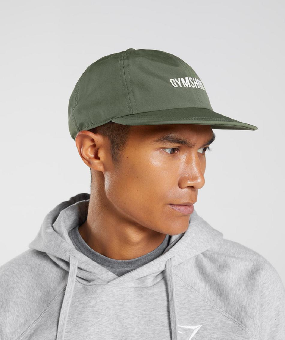 Czapki Akcesoria Gymshark Płaskie Peak Cap Oliwkowe | PL 4232ILH